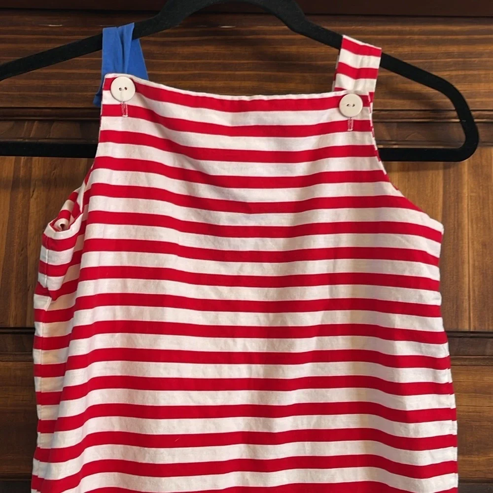 Striped and Polka Dot Kids Dress - Red and Blue size 12